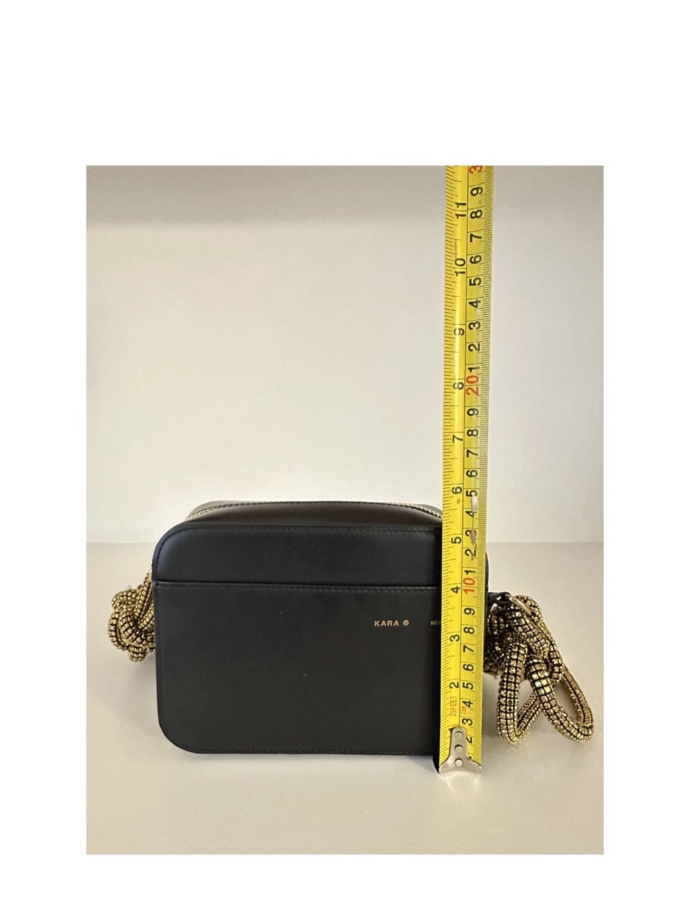 Black Crossbody Camera Bag with Decorative Gold Rope Strap - Picture 7 of 8